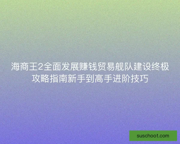 海商王2全面发展赚钱贸易舰队建设终极攻略指南新手到高手进阶技巧